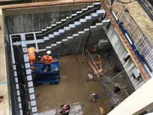 The stairs in the atrium being erected - update on the Sir William Henry Bragg project