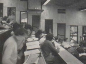 Interior view of small Roger Stevens lecture theatre (1974)