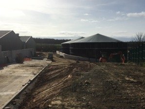 Slurry tanks and finishing building