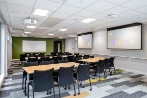 Seminar room in the Newlyn Building. Phase 2 of the LUBS Expansion project.