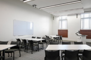 The completed Language Centre project in the Parkinson Building. Seminar room