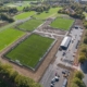 Drone shot of Bodington Football Hub