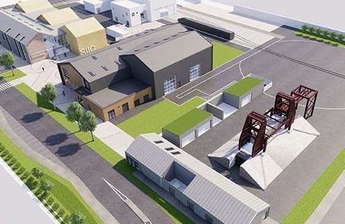 Aerial view of an artists impression of the Technology and Research Facility