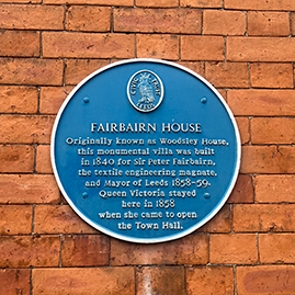 Fairbairn House blue plaque