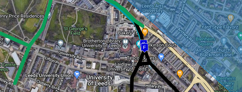 Map of Leeds 10K route