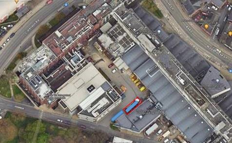 Image of map of mechanical engineering service yard car park area 