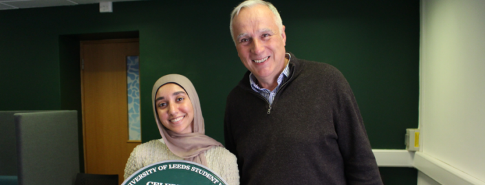 farida with university of leeds lecturer