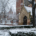 the great hall and garden covered in snow