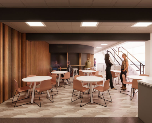 Red Route coffee shop CGI model