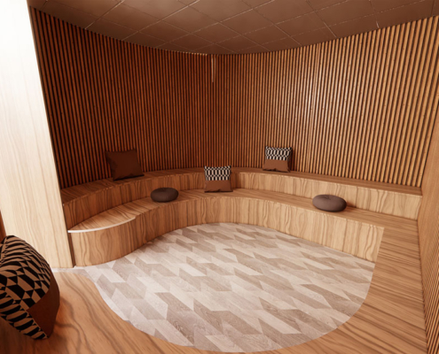 Red Route coffee shop CGI model