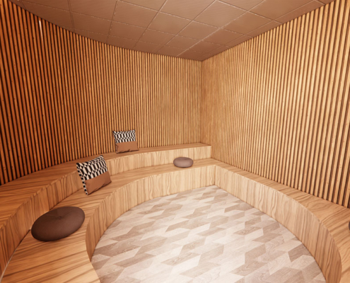 Red Route coffee shop CGI model