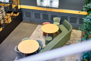 Relaxed green seating area