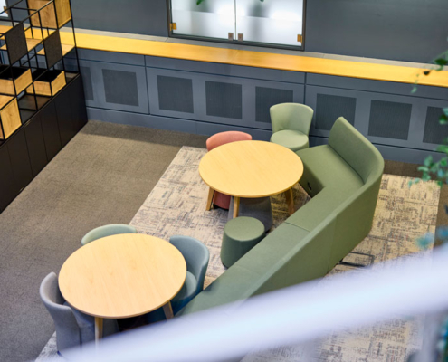 Relaxed green seating area