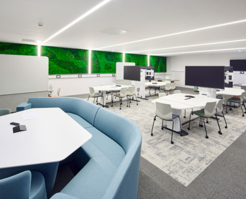Desks and collaborative working areas