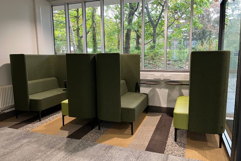 Private seating booths in main foyer
