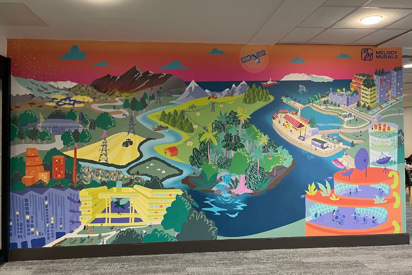 Bespoke mural in student foyer