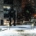 Sign for Art statue in winter time